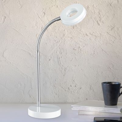 Biała lampa biurkowa nowoczesna, Daley, 4W, 3000K LED, z przełącznik