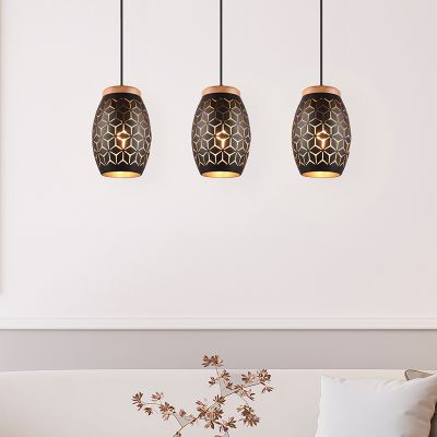 Czarna lampa wisząca nowoczesna, Delana