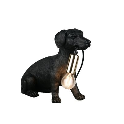 Czarna lampa stołowa plastikowa, Doggo