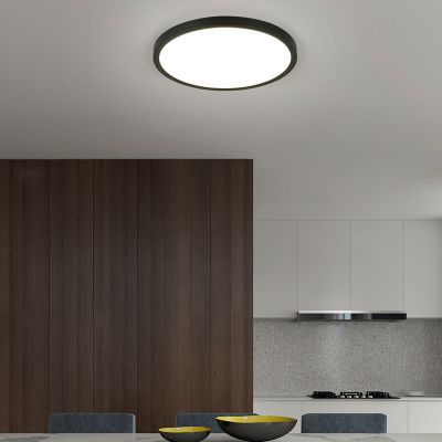 Czarny plafon sufitowy nowoczesny, Zayd, 30W, white switch LED, ściemniana w 3 krokach