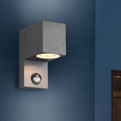 Antracytowy kinkiet zewnętrzny z czujnikiem ruchu nowoczesny, Laurien, IP44