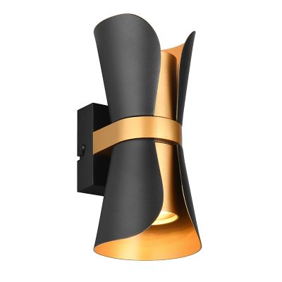 Czarny kinkiet design, Suad, z przełącznik