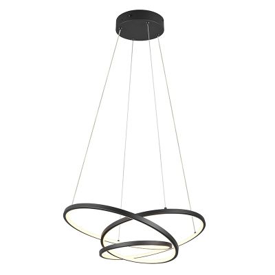 Czarna lampa wisząca design, Teodore, 34W, white switch LED, ściemniana w 3 krokach