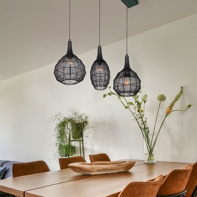 Czarna lampa wisząca rustykalna, Rins