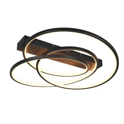 Czarny plafon sufitowy design, Teodore, 34W, white switch LED, ściemniana w 3 krokach