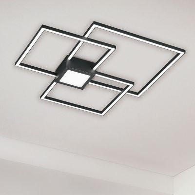 Antracytowy plafon sufitowy nowoczesny, Kimoni, 38W, 3000K LED