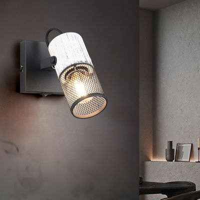 Czarny reflektor ścienny vintage, Marjet, z przełącznik