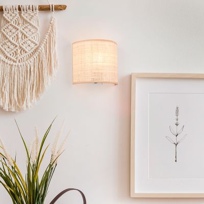 Kremowy kinkiet rustykalny, Peder, z przełącznik