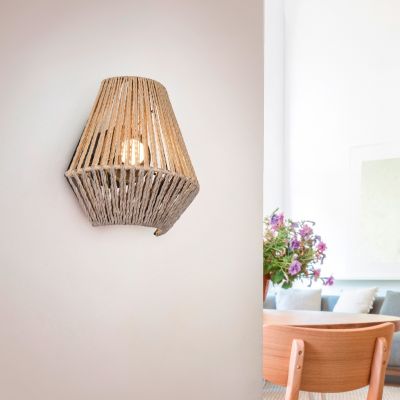 Papierowy kinkiet akumulatorowy brązowy, Isaura, 1,5W, 3000K LED, ściemniana w 3 krokach