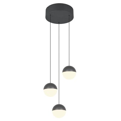 Antracytowa lampa wisząca nowoczesna, Rigtje