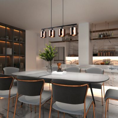 Brązowa lampa wisząca design, Loeka