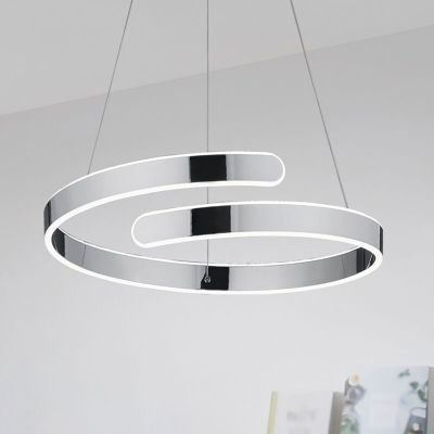 Chromowana lampa wisząca design, Resy, 37W, 4000K LED, ściemniana w 3 krokach