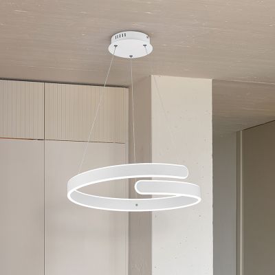 Biała lampa wisząca nad stół do jadalni design, Resy, 37W, 4000K LED, ściemniana w 3 krokach