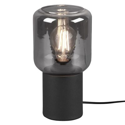 Czarna lampa stołowa nowoczesna, Gail, z przełącznik
