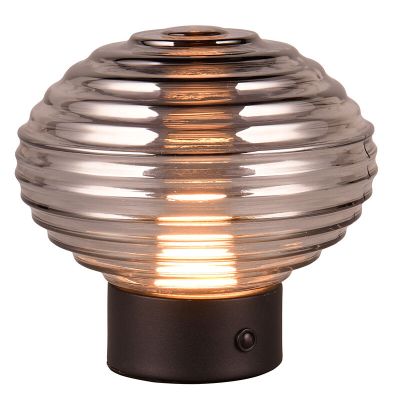 Czarna lampa stołowa akumulatorowa retro, Walid, 2W, 3000K LED, z dotykowy ściemniacz