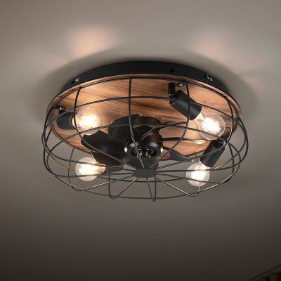 Czarny wentylator sufitowy nowoczesny, Roberto, z pilot