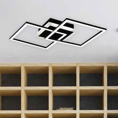 Czarny plafon sufitowy nowoczesny, Semira, 25W, 3000K LED