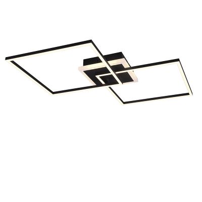 Czarny plafon sufitowy nowoczesny, Naud, 29W, 3000K LED, z pilot