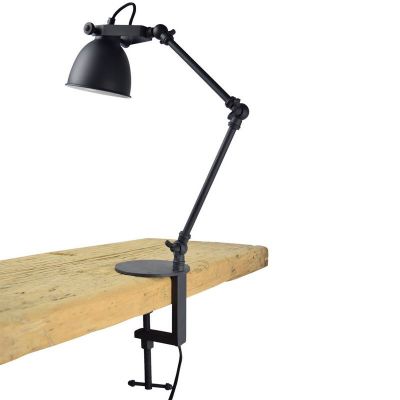 Industrialna lampa zaciskowa czarna, Morani, z przełącznik