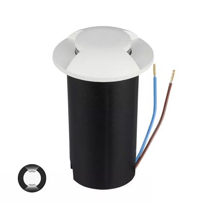 Nowoczesna lampa najazdowa biała, Marcus, 1W, 6500K LED, IP67