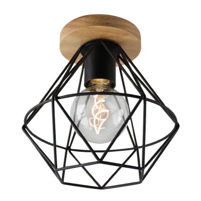 Industrialna lampa sufitowa czarna, Jochem