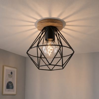 Industrialna lampa sufitowa czarna, Jochem