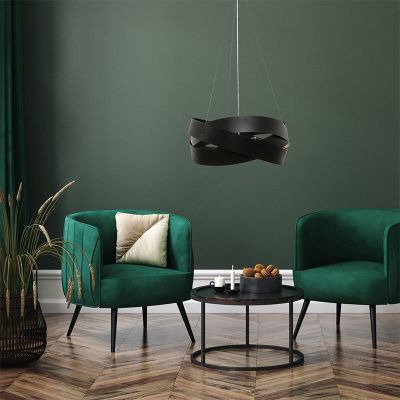 Nowoczesna lampa wisząca czarna, Tanno