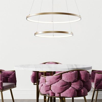 Design lampa wisząca złota, Kubra, 50W, regulowana ciepła do zimnej bieli LED